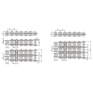 Eine Präzisionsrollenkette mit kurzem Teilungssystem und Splintbefestigung