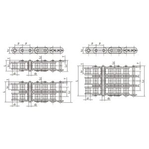 Rollenketten der Serie B mit geraden Seitenplatten