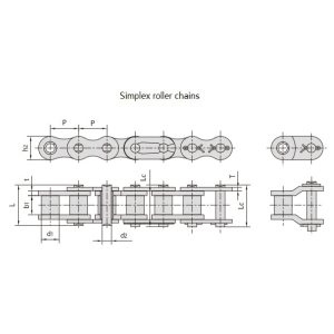 Präzisionsrollenketten der Serie B mit kurzem Teilungskreis