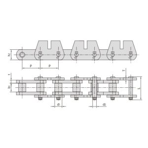 Förderkette mit Anbauteilen