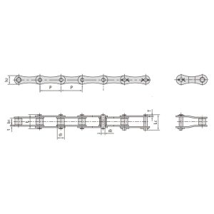 Doppelsteigungs-Antriebskette