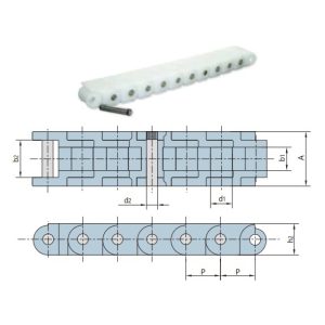 Kunststoff-Rollenkette mit kurzer Teilung