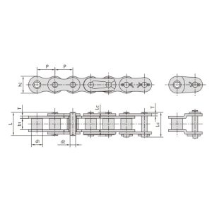 Edelstahl-Rollenkette mit kurzer Teilung